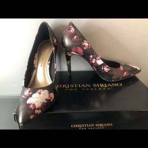 Christian siriano floral patterned pointed heel